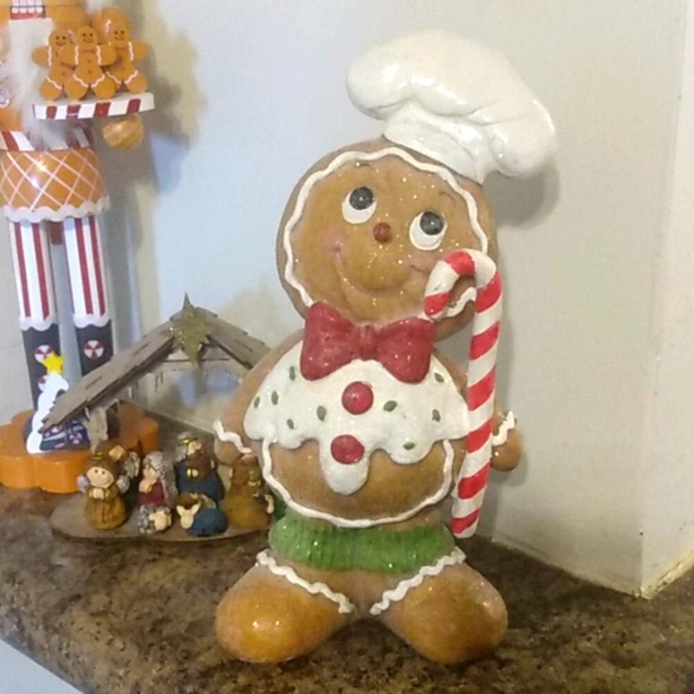 Gingerbread Christmas Baker Chef Figure